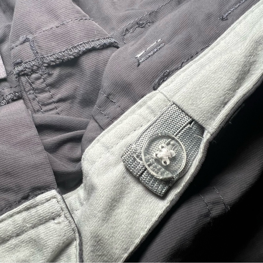 REI Gray Convertible Pants Shorts Womens Sz 14 Petite Elastic Waist Zip Fly - Picture 5 of 14